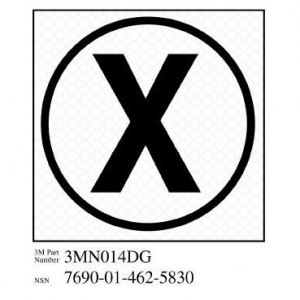 51138-38787 3M Diamond Grade Damage Control Sign 3MN014DG"Cir X-Ray",3"x 3"