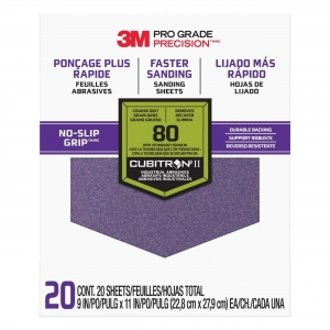 51141-34271 3M PRO GRADE NO-SLIP GRIP Advanced Sandpaper,26080CP-P-G,9x11,80 Grit