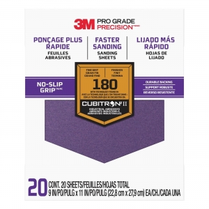 51141-34279 3M PRO GRADE NO-SLIP GRIP Advanced Sandpaper,26180CP-P-G,9x11,180 Grit