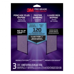 51141-34964 3M PRO GRADE NO-SLIP GRIP Advanced Sandpaper,25120P-G,9x11,120 Grit