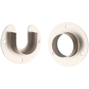 S822082 Stanley Home Designs 1-5/16 In. Zinc Closet Rod Socket, Satin Nickel (2-Pack)