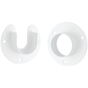 S822083 Stanley Home Designs 1-5/16 In. Zinc Closet Rod Socket, White (2-Pack)