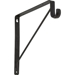 S822092 Stanley Home Designs 12-5/8 In. H. x 11 In. D. Shelf & Rod Bracket, Oil Rubbed Bronze