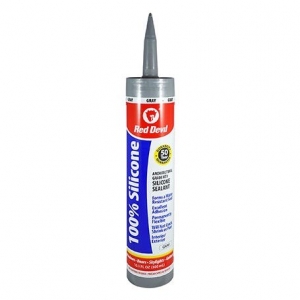 0816/50 Red Devil Silicone Caulk,Silicone sealant,10.1 fl oz (300 ml) cartridge,100% Silicone,Gray