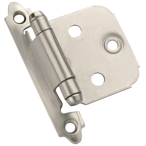 BPR3429G10 Amerock Satin Nickel Self-Closing Face Mount Overlay Hinge (2-Pack)