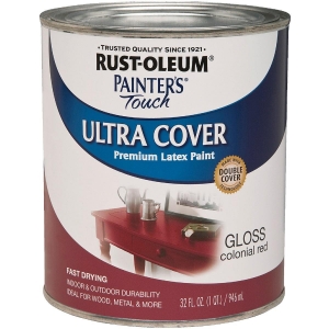 1964502 Rust-Oleum Painter's Touch 2X Ultra Cover Premium Latex Paint, Colonial Red, 1 Qt.