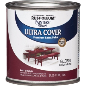 1964730 Rust-Oleum Painter's Touch 2X Ultra Cover Premium Latex Paint, Colonial Red, 1/2 Pt.