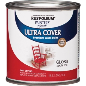 1966730 Rust-Oleum Painter's Touch 2X Ultra Cover Premium Latex Paint, Apple Red, 1/2 Pt.
