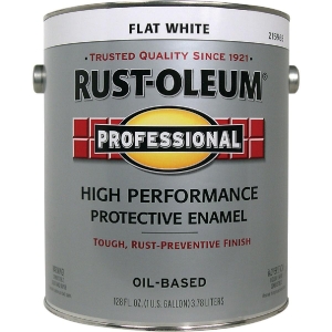 215968 Rust-Oleum Professional Oil-Based Flat VOC Formula Rust Control Enamel, White, 1 Gal.