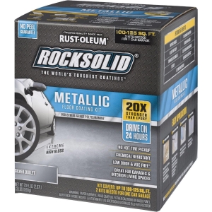 286893 Rust-Oleum RockSolid Metallic Floor Coating Kit, Silver, 70 Oz.