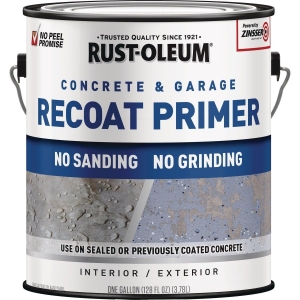338806 Rust-Oleum Garage & Concrete Recoat Floor Primer, Semi-Transparent Gray, Gal
