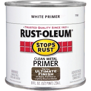 7780730 Rust-Oleum Stops Rust Clean Metal Primer, White, 1/2 Pt.