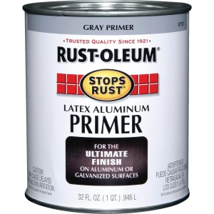 8781502 Rust-Oleum Stops Rust Latex Aluminum Primer, Gray, 1 Qt.