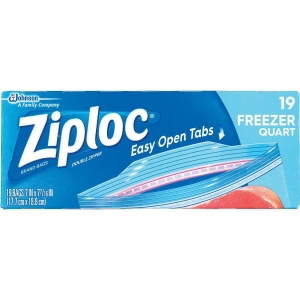 00388 Ziploc 1 Qt. Double Zipper Freezer Bag (19-Count)