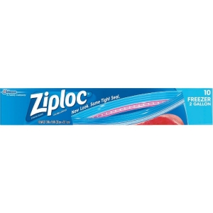 01132 Ziploc 2 Gal. Double Zipper Freezer Bag (10-Count)