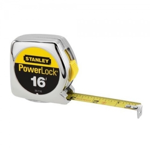 33-116 Stanley Power Lock Tape Measure,Tape rule,Forward,3/4" blade width,L 16'