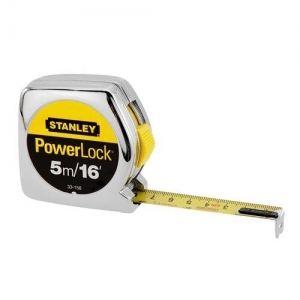 33-158 Stanley Power Lock Tape Measure,Tape rule,Forward,3/4" blade width,L 16'