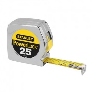 33-425 Stanley Power Lock Tape Measure,Tape rule,Classic,1" blade width,L 25'