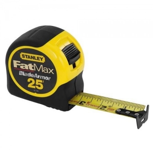 33-725 Stanley Fatmax Tape Measure,Bladearmor coated,Top Forward,1-1/4" blade width,L 25'