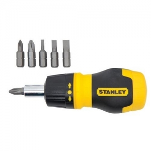 66-358 Stanley STUBBY MULTI-BIT RATCHETING SCREWDRIVER