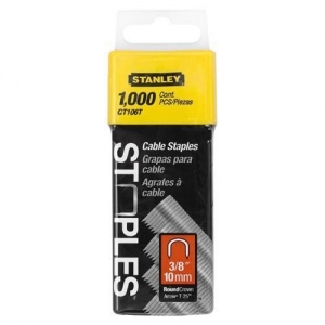 CT106T Stanley ROUND CROWN CABLE STAPLES 3/8",1,000 PK