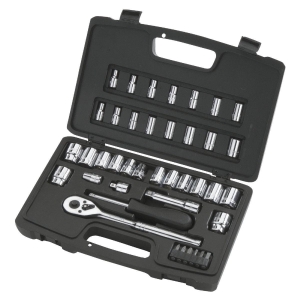 STMT71648 Stanley Standard/Metric 3/8 In. Drive Combination Ratchet & Socket Set (40-Piece)