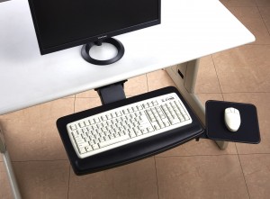 Deluxe Keyboard Tray Adj. Mouse Pad and Wrist Pad