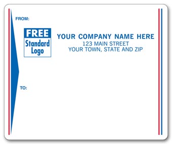 Mailing Labels, Laser/Inkjet, White w/ Blue/Red Stripe