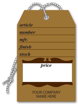 Furniture Price Tags, Brown Colonial Design, Small