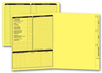 Real Estate Folder, Left Panel List, Letter Size, Yellow