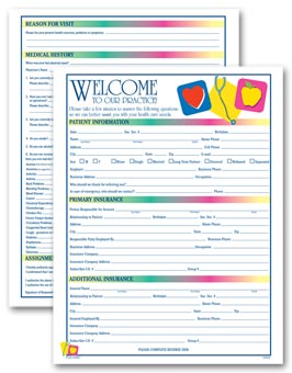 Two-Sided Registration & History Form, Medical Icon Design