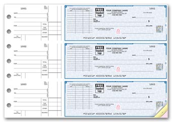 3-On-A-Page Business Size Checks, With Choice of Voucher