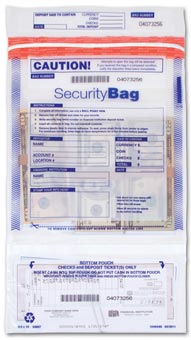 9 1/2 x 15  Dual Pocket Deposit Bag. Clear