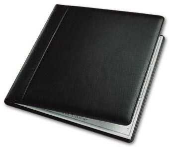 3-On-A-Page Leather Cover, Executive Deskbook Checks