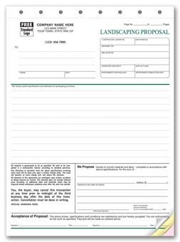 Landscape Proposal - Proposal Form 3-part