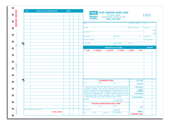 Garage Repair Orders - Large with Side-Stub and Carbons 4-part