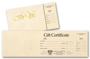 Gift Certificates - Ivory Foil Embossed Gift Certificate