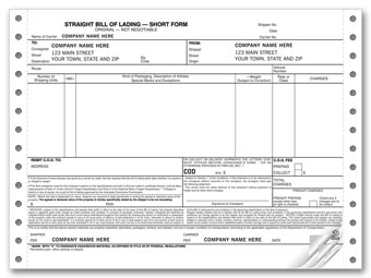 Bills of Lading, Continuous 3-part