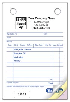 Service Station Register Form 2-part