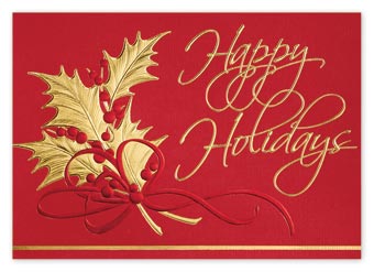 Holly Bouquet Holiday Cards