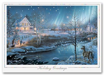 Captivating Northern Lights Holiday Cards