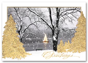 Lakeside Shimmer Christmas Card