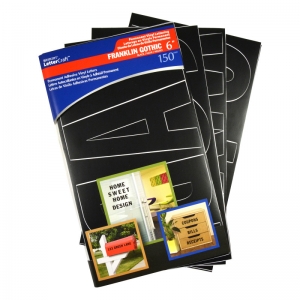 LetterCraft Permanent Vinyl Lettering, Franklin Gothic, 6-Inch, Black