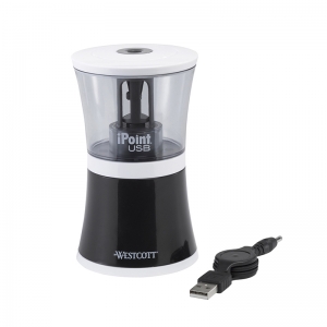 (3 EA) WESTCOTT IPOINT EVOLUTION US  B PENCIL SHARPENER BLACK