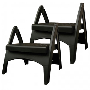 Quik-Fold Step Stool, Black, Pack of 2