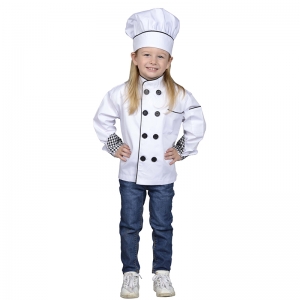 Chef Jacket & Hat, One Size Fits Most, Ages 4-8 Years