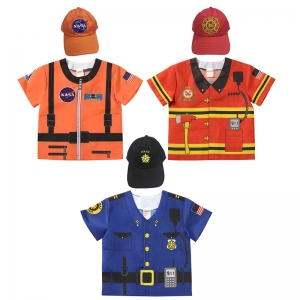 6-Piece My 1st Career Gear Top & Cap Set, Astronaut Top, Firefighter, Police