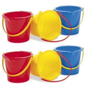 Colored Bucket, 8"H, Pack of 6