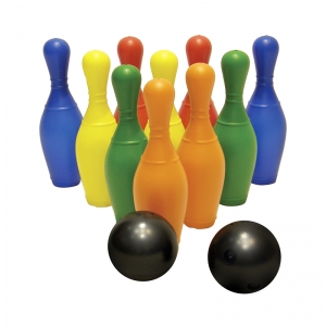 Plastic Bowling Set, 10 Pins, 2 Bowling Balls, 1 Carrying Bag