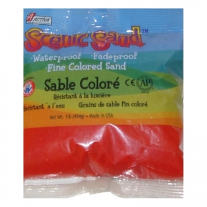 Scenic Sand Craft Colored Sand, Bright Red, 1lb (454g) Bag